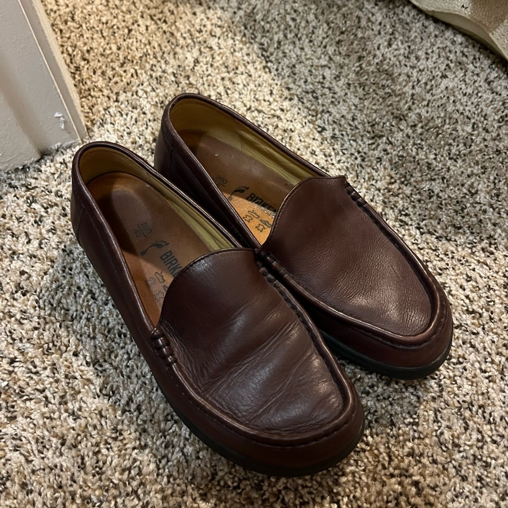 Maroon Birkenstock Loafers
